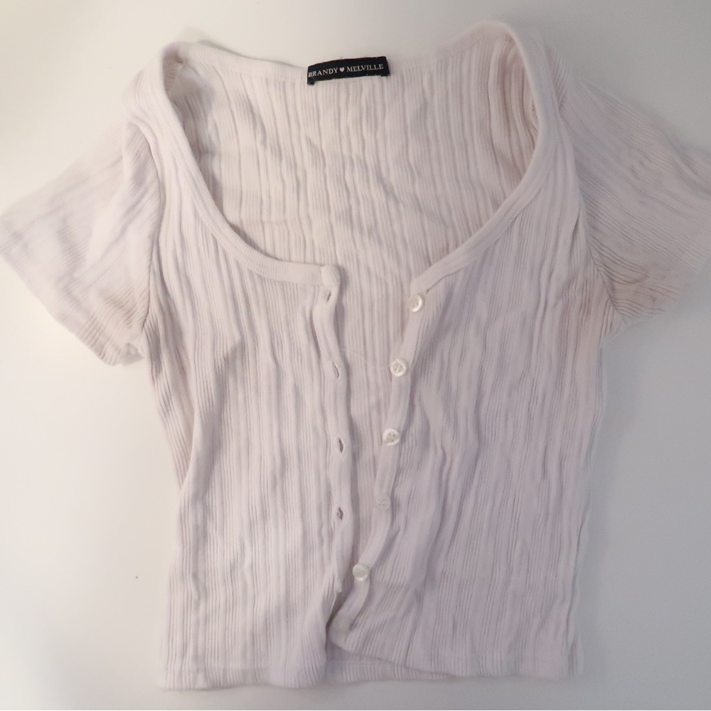White Brandy Melville Button Up Top
